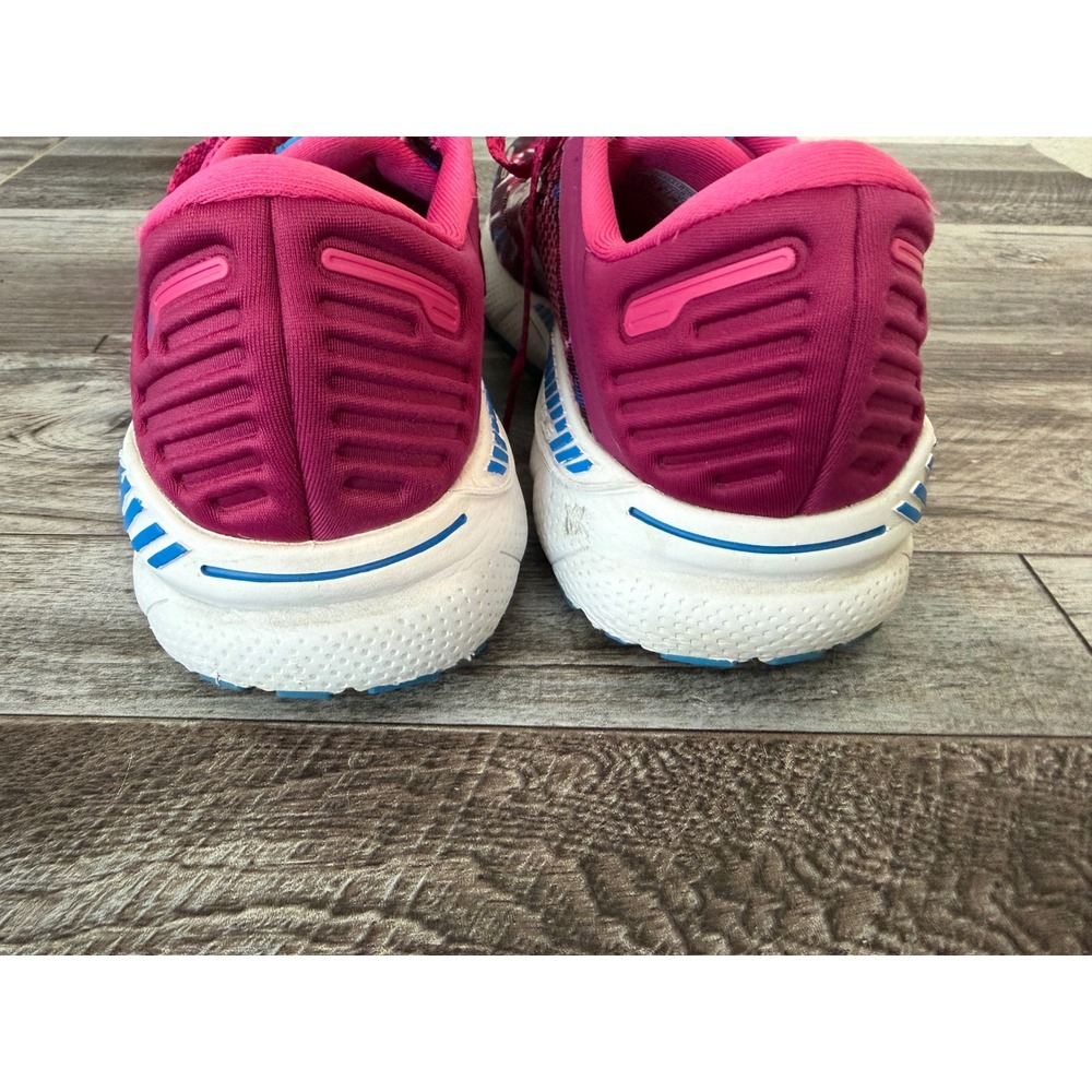 Brooks Adrenaline GTS 22 Size 11 Pink Leopard Print Athletic Running Shoes - Picture 4 of 11
